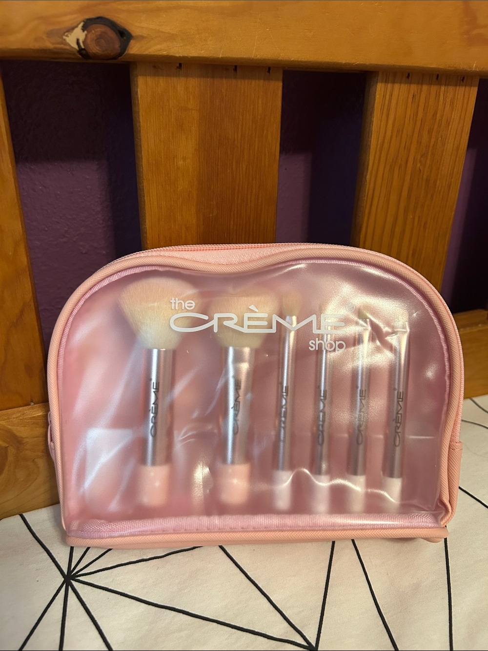 The Crème Shop Pink Brush Set with Carrying Case
